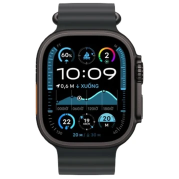 Apple Watch Ultra 2 2024 49mm Viền Titan Đen Dây Cao Su